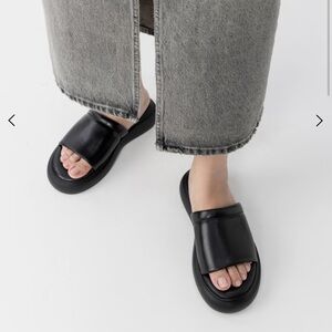 NWT Vagabond Blenda Leather Platform Slide Sandals Size US/EU39